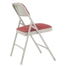 National Public Seating 2208 Folding Chair w/ Majestic Cabernet Fabric Back & Seat - Steel Frame, Gray thumbnail 4