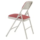 National Public Seating 2208 Folding Chair w/ Majestic Cabernet Fabric Back & Seat - Steel Frame, Gray thumbnail 5