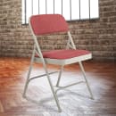 National Public Seating 2208 Folding Chair w/ Majestic Cabernet Fabric Back & Seat - Steel Frame, Gray thumbnail 8