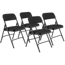 National Public Seating 2210 Folding Chair w/ Black Fabric Back & Seat - Steel Frame, Black thumbnail 2