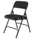 National Public Seating 2210 Folding Chair w/ Black Fabric Back & Seat - Steel Frame, Black thumbnail 3
