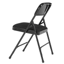 National Public Seating 2210 Folding Chair w/ Black Fabric Back & Seat - Steel Frame, Black thumbnail 5