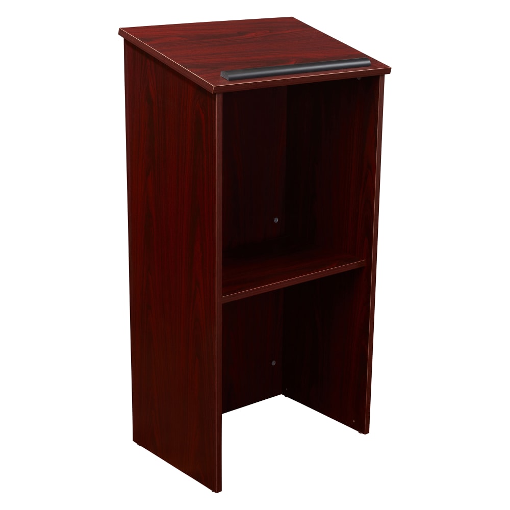 National Public Seating 222-MY Floor Lectern w/ (1) Shelf - 23" x 16" x 46 1/2",Laminate, Mahogany