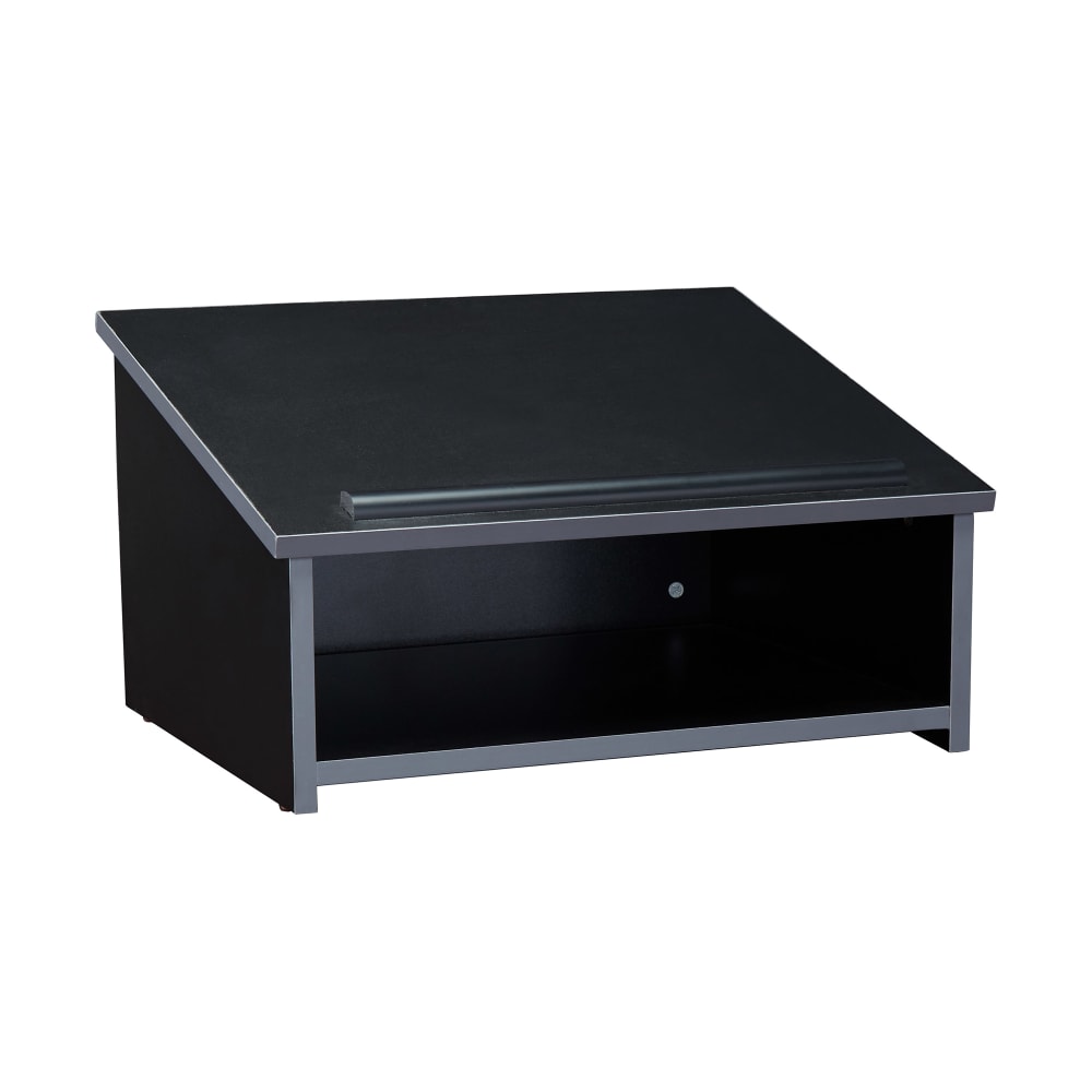 National Public Seating 22-BK Tabletop Lectern w/ (1) Shelf - 23 3/4" x 19 7/8" x 13 3/4", Laminate, Black