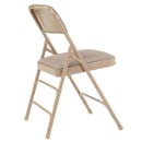 National Public Seating 2301 Folding Chair w/ Café Beige Fabric Back & Seat - Steel Frame, Beige thumbnail 4