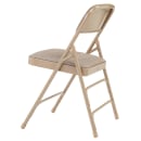 National Public Seating 2301 Folding Chair w/ Café Beige Fabric Back & Seat - Steel Frame, Beige thumbnail 5