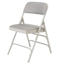 National Public Seating 2302 Folding Chair w/ Graystone Fabric Back & Seat - Steel Frame, Gray thumbnail 3