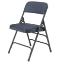 National Public Seating 2304 Folding Chair w/ Imperial Blue Fabric Back & Seat - Steel Frame, Char-Blue thumbnail 3