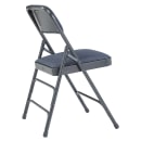 National Public Seating 2304 Folding Chair w/ Imperial Blue Fabric Back & Seat - Steel Frame, Char-Blue thumbnail 4