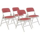National Public Seating 2308 Folding Chair w/ Majestic Cabernet Fabric Back & Seat - Steel Frame, Gray thumbnail 2