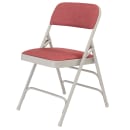 National Public Seating 2308 Folding Chair w/ Majestic Cabernet Fabric Back & Seat - Steel Frame, Gray thumbnail 3