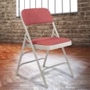 National Public Seating 2308 Folding Chair w/ Majestic Cabernet Fabric Back & Seat - Steel Frame, Gray thumbnail 8