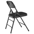 National Public Seating 2310 Folding Chair w/ Midnight Black Fabric Back & Seat - Steel Frame, Black thumbnail 4
