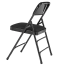 National Public Seating 2310 Folding Chair w/ Midnight Black Fabric Back & Seat - Steel Frame, Black thumbnail 5