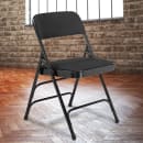 National Public Seating 2310 Folding Chair w/ Midnight Black Fabric Back & Seat - Steel Frame, Black thumbnail 8