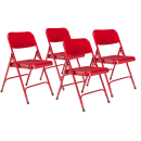 National Public Seating 240 Folding Chair w/ Red Steel Back & Seat - Steel Frame, Red thumbnail 2