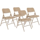 National Public Seating 301 Folding Chair w/ Beige Steel Back & Seat - Steel Frame, Beige thumbnail 2