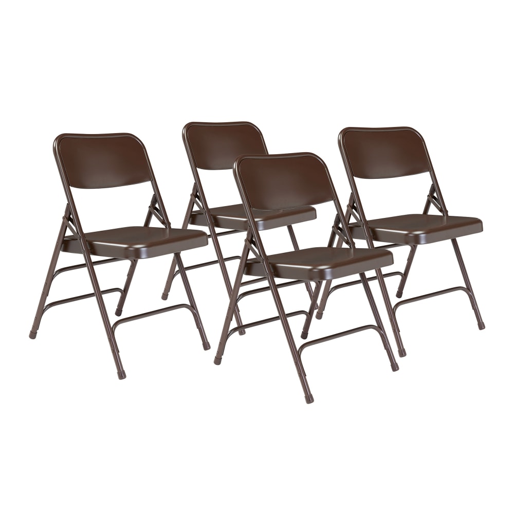 National Public Seating 303 Folding Chair w/ Brown Steel Back & Seat - Steel Frame, Brown
