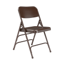 National Public Seating 303 Folding Chair w/ Brown Steel Back & Seat - Steel Frame, Brown thumbnail 2