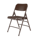 National Public Seating 303 Folding Chair w/ Brown Steel Back & Seat - Steel Frame, Brown thumbnail 3
