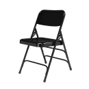 National Public Seating 310 Folding Chair w/ Black Steel Back & Seat - Steel Frame, Black thumbnail 3