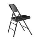 National Public Seating 310 Folding Chair w/ Black Steel Back & Seat - Steel Frame, Black thumbnail 4
