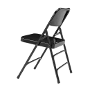 National Public Seating 310 Folding Chair w/ Black Steel Back & Seat - Steel Frame, Black thumbnail 5