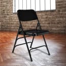 National Public Seating 310 Folding Chair w/ Black Steel Back & Seat - Steel Frame, Black thumbnail 8