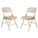 National Public Seating 3201 Folding Chair w/ Beige Vinyl Back & Seat - Steel Frame, Beige thumbnail 2
