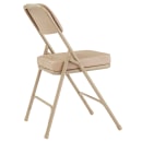 National Public Seating 3201 Folding Chair w/ Beige Vinyl Back & Seat - Steel Frame, Beige thumbnail 4