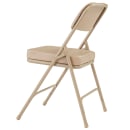 National Public Seating 3201 Folding Chair w/ Beige Vinyl Back & Seat - Steel Frame, Beige thumbnail 5