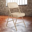 National Public Seating 3201 Folding Chair w/ Beige Vinyl Back & Seat - Steel Frame, Beige thumbnail 8