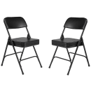 National Public Seating 3210 Folding Chair w/ Black Vinyl Back & Seat - Steel Frame, Black thumbnail 2
