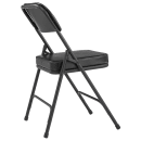 National Public Seating 3210 Folding Chair w/ Black Vinyl Back & Seat - Steel Frame, Black thumbnail 4