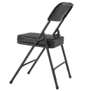 National Public Seating 3210 Folding Chair w/ Black Vinyl Back & Seat - Steel Frame, Black thumbnail 5