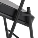 National Public Seating 3210 Folding Chair w/ Black Vinyl Back & Seat - Steel Frame, Black thumbnail 6
