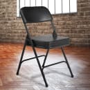 National Public Seating 3210 Folding Chair w/ Black Vinyl Back & Seat - Steel Frame, Black thumbnail 8
