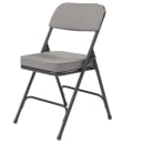National Public Seating 3212 Folding Chair w/ Charcoal Gray Fabric Back & Seat - Steel Frame, Black thumbnail 3