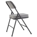 National Public Seating 3212 Folding Chair w/ Charcoal Gray Fabric Back & Seat - Steel Frame, Black thumbnail 4