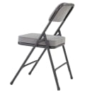 National Public Seating 3212 Folding Chair w/ Charcoal Gray Fabric Back & Seat - Steel Frame, Black thumbnail 5