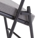 National Public Seating 3212 Folding Chair w/ Charcoal Gray Fabric Back & Seat - Steel Frame, Black thumbnail 6
