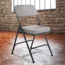 National Public Seating 3212 Folding Chair w/ Charcoal Gray Fabric Back & Seat - Steel Frame, Black thumbnail 8