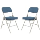 National Public Seating 3215 Folding Chair w/ Regal Blue Fabric Back & Seat - Steel Frame, Gray thumbnail 2