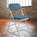 National Public Seating 3215 Folding Chair w/ Regal Blue Fabric Back & Seat - Steel Frame, Gray thumbnail 8