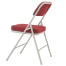 National Public Seating 3218 Folding Chair w/ New Burgundy Fabric Back & Seat - Steel Frame, Gray thumbnail 5