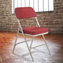 National Public Seating 3218 Folding Chair w/ New Burgundy Fabric Back & Seat - Steel Frame, Gray thumbnail 8