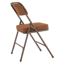 National Public Seating 3219 Folding Chair w/ Antique Gold Fabric Back & Seat - Steel Frame, Brown thumbnail 4