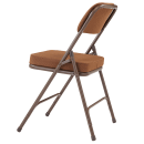 National Public Seating 3219 Folding Chair w/ Antique Gold Fabric Back & Seat - Steel Frame, Brown thumbnail 5