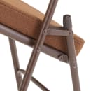 National Public Seating 3219 Folding Chair w/ Antique Gold Fabric Back & Seat - Steel Frame, Brown thumbnail 6
