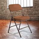 National Public Seating 3219 Folding Chair w/ Antique Gold Fabric Back & Seat - Steel Frame, Brown thumbnail 8